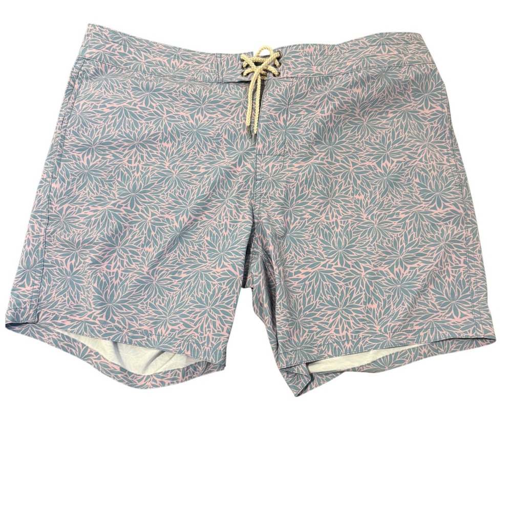 Faherty‎ Classic Boardshort 7" Mens Size 38 Night Orchid Frond Swim Trunks